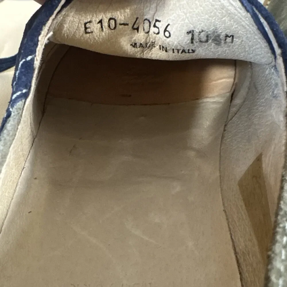 Barneys New York CO-OP Mens 10 M Suede Saddle Oxford Shoes Gray Navy Italy